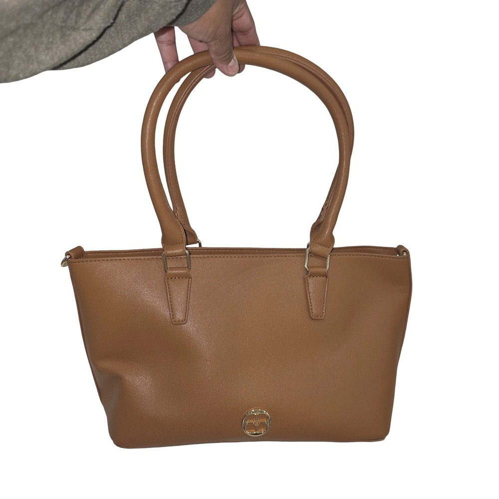IMAN GLOBAL CHIC Tote Bag Style Purse 733464-187 Beige Color 12" x 5" x‎ 8 1/4"